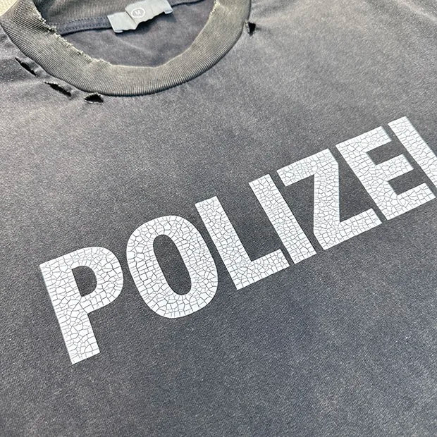 HYPExSTORE® POLIZEI DISTRESSED HEAVY COTTON T-SHIRT