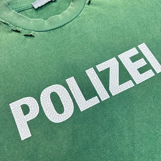 HYPExSTORE® POLIZEI DISTRESSED HEAVY COTTON T-SHIRT