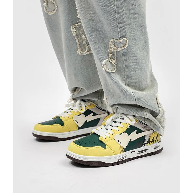 Black green and yellow sneakers online