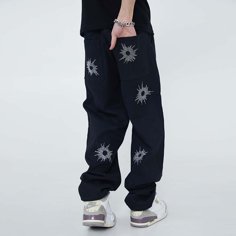 HYPExSTORE® RHINESTONE BAGGY JEANS
