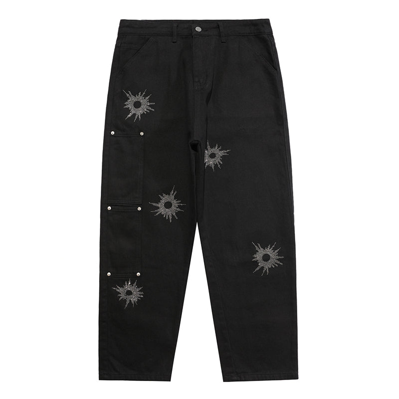 HYPExSTORE® RHINESTONE BAGGY JEANS